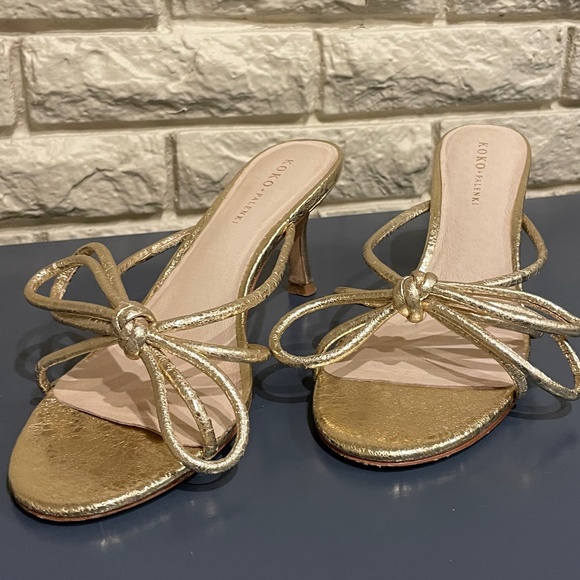 Gold Bow Strappy Sandal - Picture 5 of 10